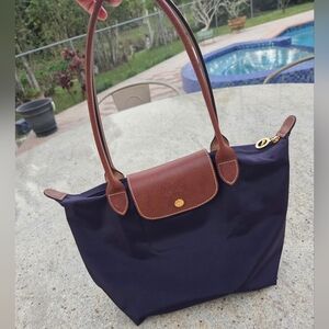 Longchamp Le Pliage Deep Purple Nylon Shoulder Tote